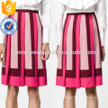 Office Lady Multicolored Pleated Cinched Waist Midi Summer Skirt Manufacture Wholesale Fashion Women Apparel (TA0024S)